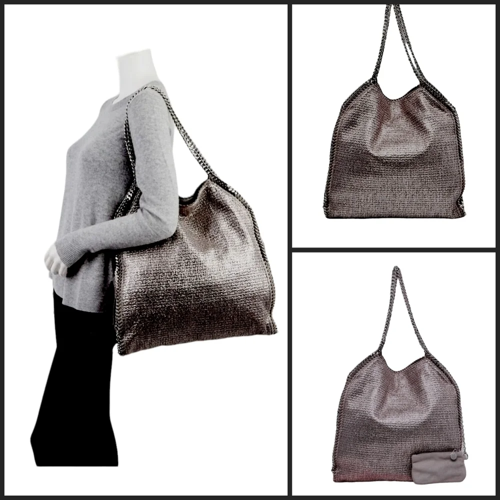 Rare Stella McCartney Silver Falabella Large Tote Bag EUC